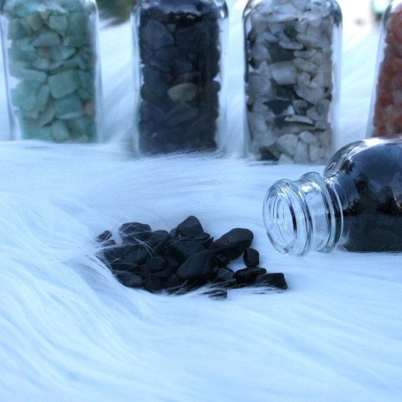 SET Gemstone Bottle  Set BIG 30 Ml | Crysal Chips Bottle | Tourmaline | Sunstone - Picture 4 of 4